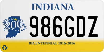 IN license plate 986GDZ