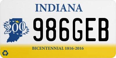 IN license plate 986GEB