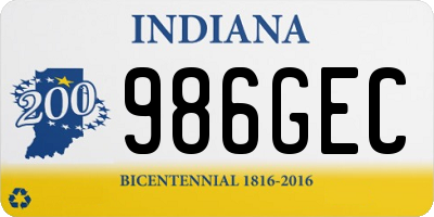 IN license plate 986GEC