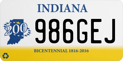 IN license plate 986GEJ