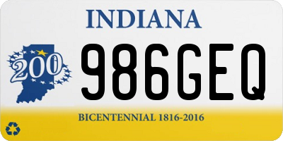 IN license plate 986GEQ