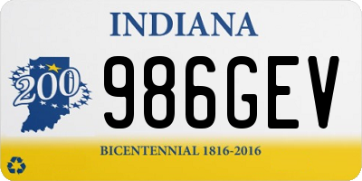 IN license plate 986GEV