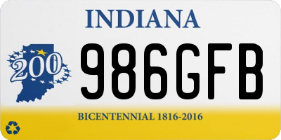 IN license plate 986GFB