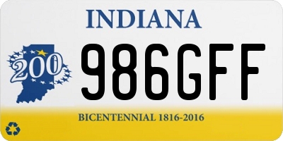 IN license plate 986GFF