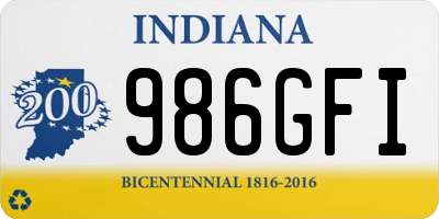 IN license plate 986GFI