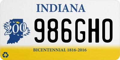 IN license plate 986GHO