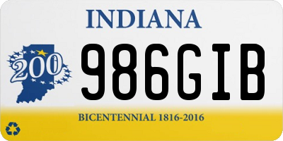 IN license plate 986GIB