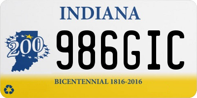 IN license plate 986GIC