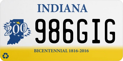 IN license plate 986GIG