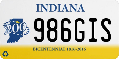 IN license plate 986GIS