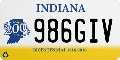 IN license plate 986GIV