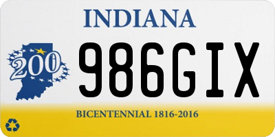 IN license plate 986GIX