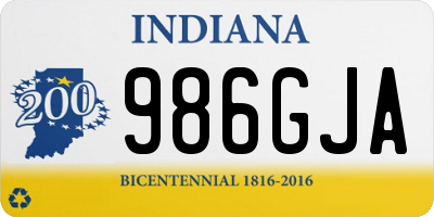 IN license plate 986GJA
