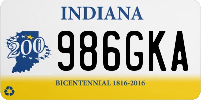 IN license plate 986GKA