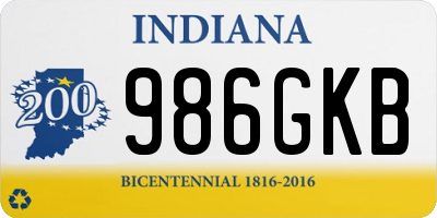 IN license plate 986GKB