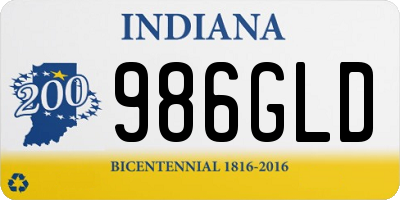 IN license plate 986GLD