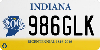 IN license plate 986GLK