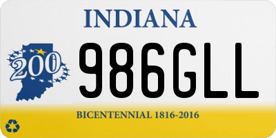 IN license plate 986GLL