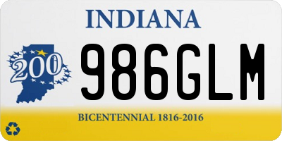 IN license plate 986GLM