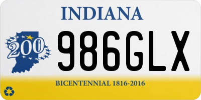 IN license plate 986GLX