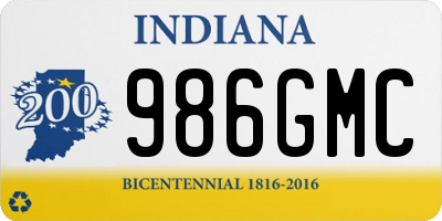 IN license plate 986GMC