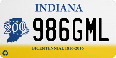 IN license plate 986GML