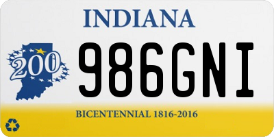 IN license plate 986GNI