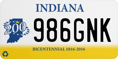 IN license plate 986GNK