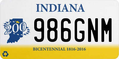 IN license plate 986GNM