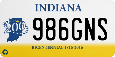 IN license plate 986GNS