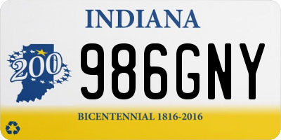 IN license plate 986GNY