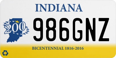 IN license plate 986GNZ