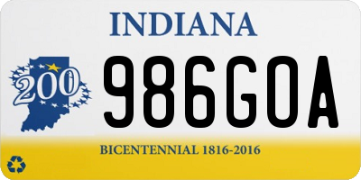 IN license plate 986GOA