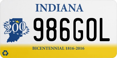 IN license plate 986GOL