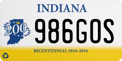 IN license plate 986GOS