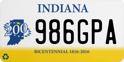 IN license plate 986GPA