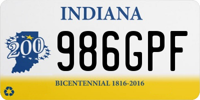 IN license plate 986GPF