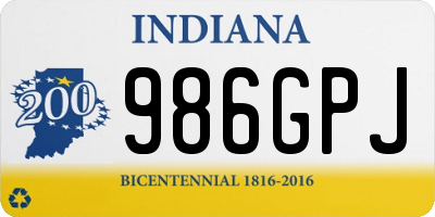 IN license plate 986GPJ