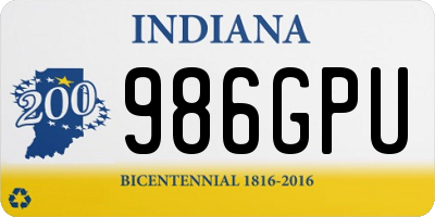 IN license plate 986GPU