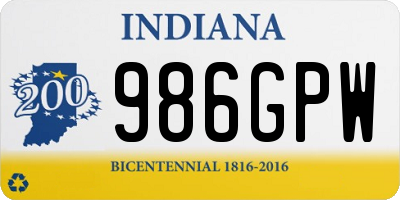 IN license plate 986GPW