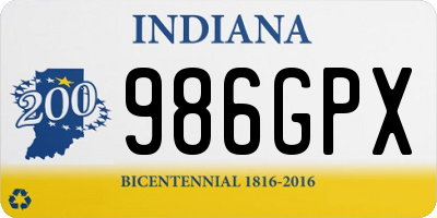 IN license plate 986GPX