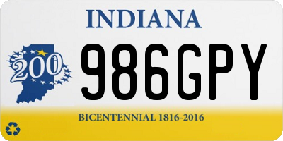 IN license plate 986GPY