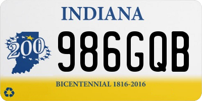 IN license plate 986GQB