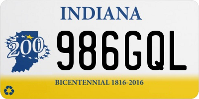 IN license plate 986GQL