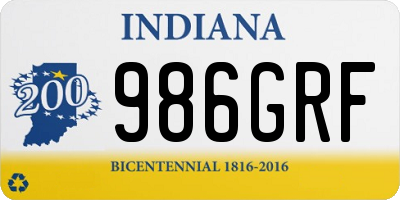 IN license plate 986GRF