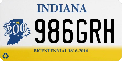 IN license plate 986GRH