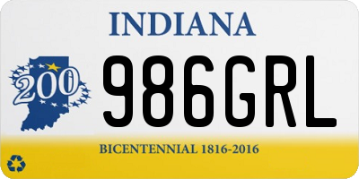IN license plate 986GRL
