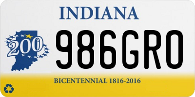 IN license plate 986GRO