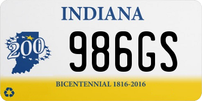 IN license plate 986GS