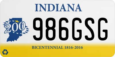 IN license plate 986GSG